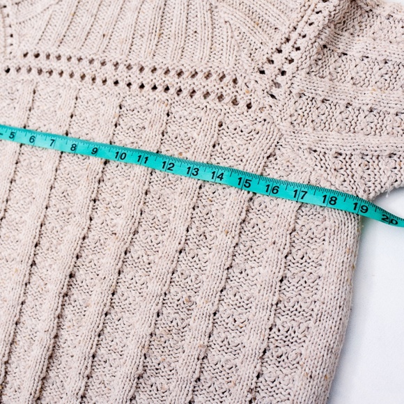 Unbranded Crochet Knit Women's Oatmeal Sweater with Feminine Detail - Picture 10 of 12